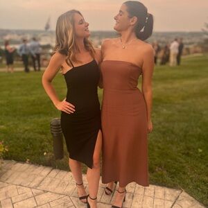 Zara Strapless Black and Brown Dresses